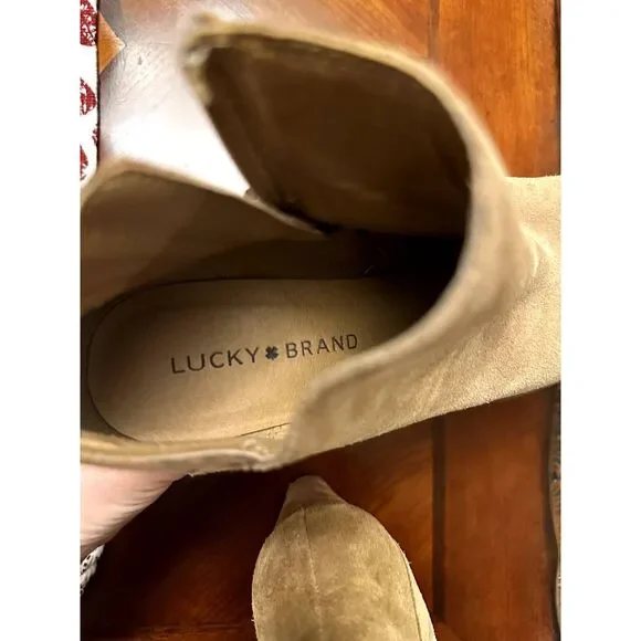 Lucky Brand Womens 6.5 M Leather Honey (Tan) Yakeena Wedge Bootie - Picture 2 of 3